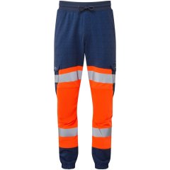 Leo Hawkridge Ecoviz High Performance 4X Stretch Trouser Hi-Vis Orange/Navy Print