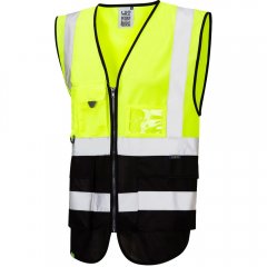Leo Lynton Ecoviz Superior Waistcoat Hi-Vis Yellow/Black