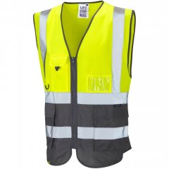 Leo Lynton Ecoviz Superior Waistcoat Hi-Vis Yellow/Grey