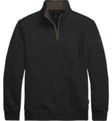 Double Outfitters MTOP-1163 Sweatshirt mit halbem Reißverschluss Schwarz