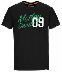 Motley Denim Oxford T-Shirt Green on Black