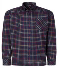 Espionage SH448 Angerautes Karohemd Navyblau/Multi