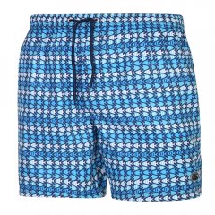 Espionage SW086 Badeshorts mit Fisch-Print Blau