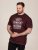 D555 Baldwin Grumpy Old Man Club Print Crew Neck T-shirt Burgundy/ Black Twist - Herren-T-shirts - Herren-T-Shirts in großen Größen