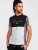 D555 Felix Couture Crew Neck Cut And Sew T-Shirt Black/Charcoal - Herren-T-shirts - Herren-T-Shirts in großen Größen