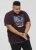D555 NOVA Cali Surf Printed Crew Neck T-Shirt Plum - Herren-T-shirts - Herren-T-Shirts in großen Größen