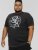 D555 CORTEX California Snake Printed Crew Neck T-Shirt Washed Black - Herren-T-shirts - Herren-T-Shirts in großen Größen