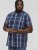 D555 HADSTOCK Check Button Down Collar S/S Shirt Navy - Herrenhemden - Herrenhemden in großen Größen