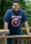 D555 ROGERS Official Captain America Printed T-Shirt Dark Navy - Herren-T-shirts - Herren-T-Shirts in großen Größen