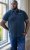 D555 OAKLEY AOP Jersey Polo With Jacquard Collar, Ribs And Chest Pocket Navy - Polo-shirts für herren - Polo-Shirts für Herren in großen Größen
