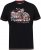 D555 LORNE Motor Bike Splatter Printed Crew Neck T-Shirt Washed Black - Herren-T-shirts - Herren-T-Shirts in großen Größen