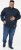 D555 SWANN Quarter Neck Sweatshirt With Quilted Top Panel Navy - Herren-sweater und -hoodies - Herren-Sweater und -Hoodies in großen Größen