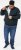 D555 ABERDARE Knitted Zip Through Sweater With Bonded Check Lining Navy Marl - Herren-sweater und -hoodies - Herren-Sweater und -Hoodies in großen Größen