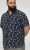 D555 Farnborough Short Sleeve Guitar AOP Shirt With Hidden Button Down Black - Herrenhemden - Herrenhemden in großen Größen