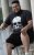 D555 Hucknall Skull Monochrome Printed Crew Neck T-shirt Washed Black - Herren-T-Shirts in großen Größen - Herren-T-Shirts in großen Größen