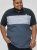 D555 Leeds Cut And Sew Polo With Jacquard Collar And Cuffs Navy - Polo-shirts für herren - Polo-Shirts für Herren in großen Größen