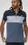 D555 Leeds Cut And Sew Polo With Jacquard Collar And Cuffs Navy - Polo-shirts für herren - Polo-Shirts für Herren in großen Größen