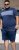 D555 Swansea Cut And Sew Crew Neck T-Shirt Navy - Herren-T-shirts - Herren-T-Shirts in großen Größen