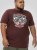 D555 Loughborough Official Gas Monkey Crew Neck T-Shirt Burgundy Black Twist - Herren-T-shirts - Herren-T-Shirts in großen Größen