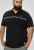 D555 Stafford Cut And Sew Embroidery Stripe Short Sleeve Polo Black - Polo-Shirts für Herren in großen Größen - Polo-Shirts für Herren in großen Größen