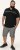 D555 Stafford Cut And Sew Embroidery Stripe Short Sleeve Polo Black - Polo-Shirts für Herren in großen Größen - Polo-Shirts für Herren in großen Größen
