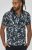 D555 Halifax AOP Hawaiian Print Short Sleeve Polo Blue - Herren-T-shirts - Herren-T-Shirts in großen Größen