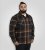D555 Aldershot Long Sleeve Heavy Shacket Overshirt Tan/Navy Check - Herrenhemden - Herrenhemden in großen Größen
