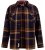 D555 Aldershot Long Sleeve Heavy Shacket Overshirt Tan/Navy Check - Herrenhemden - Herrenhemden in großen Größen