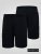 D555 Thomas Stretch Shorts mit Elastischem Bund Schwarz - Herrenshorts - Herrenshorts in großen Größen