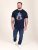 D555 Slater Bedrucktes T-Shirt Navyblau - Herren-T-shirts - Herren-T-Shirts in großen Größen