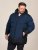 D555 Hank Ripstop Contrast Panelled Padded Hooded Jacket Navyblau - Herren jacken - Herren Jacken in großen Größen