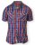 D555 ELIAS Short Sleeve Blue & Red Check Shirt - Herrenhemden in großen Größen - Herrenhemden in großen Größen
