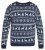 North Latitude 63144 Fjell Reindeer Knit Navyblau - Herren-sweater und -hoodies - Herren-Sweater und -Hoodies in großen Größen