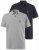 JP1880 704317 Poloshirt Doppelpack Dunkelblau/Grau meliert - Polo-shirts für herren - Polo-Shirts für Herren in großen Größen
