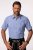 JP1880 Short Sleeve Check Print Traditional Shirt Blue - Herrenhemden - Herrenhemden in großen Größen