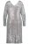 Ulla Popken 804863 Paillettenkleid mit V-Ausschnitt Silber - Abendkleider - Abendkleider in großen Größen