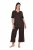 Ulla Popken 806944 Pyjama mit kurzen Ärmeln Braun - Pyjama/Loungewear - 