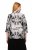 Ulla Popken 816673 Oversize-Jacquardblazer mit 3/4-Ärmeln Schwarz - Blazer - Blazer in großen Größen für Damen