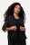 Ulla Popken 817211 Oversize-Chiffonjacke mit Schalkragen Schwarz - Jacken - Damenjacken in großen Größen