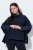 Ulla Popken 820620 Poncho-Pullover mit Rollkragen Dunkelblau - Ponchos & Capes - 