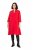 Ulla Popken 823290 Kleid in A-Linie mit Taschen Rot - Midikleider - Midikleider für Damen in großen Größen