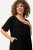 Ulla Popken 829837 Kurzärmliges Kleid aus Leinenmix Schwarz - Sommerkleider - Sommerkleider in großen Größen