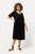 Ulla Popken 829837 Kurzärmliges Kleid aus Leinenmix Schwarz - Sommerkleider - Sommerkleider in großen Größen