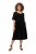 Ulla Popken 829837 Kurzärmliges Kleid aus Leinenmix Schwarz - Sommerkleider - Sommerkleider in großen Größen