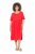 Ulla Popken 829837 Kurzärmliges Kleid aus Leinenmix Rot - Sommerkleider - Sommerkleider in großen Größen