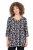 Ulla Popken Snowflake Print 3/4 Sleeve A-Line Tee Black - Bedruckte T-shirts für herren - Bedruckte Damen-T-Shirts