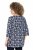 Ulla Popken Snowflake Print 3/4 Sleeve A-Line Tee Navy - Bedruckte T-shirts für herren - 