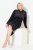Ulla Popken 834550 Langärmliges Kleid mit Kapuze Schwarz - Sweatkleider - 