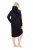 Ulla Popken 834550 Langärmliges Kleid mit Kapuze Schwarz - Sweatkleider - 