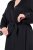 Ulla Popken 834837 Kimono-Bademantel mit Spitze Schwarz - Morgenmäntel & Bademäntel - 